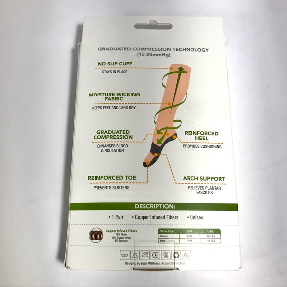 Zoom Wellness CopperZen Compression Socks L/XL - Picture 2 of 10